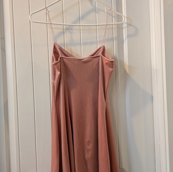 Urban Outfitters Velvet Blush Pink Slip Dress - Picture 5 of 7